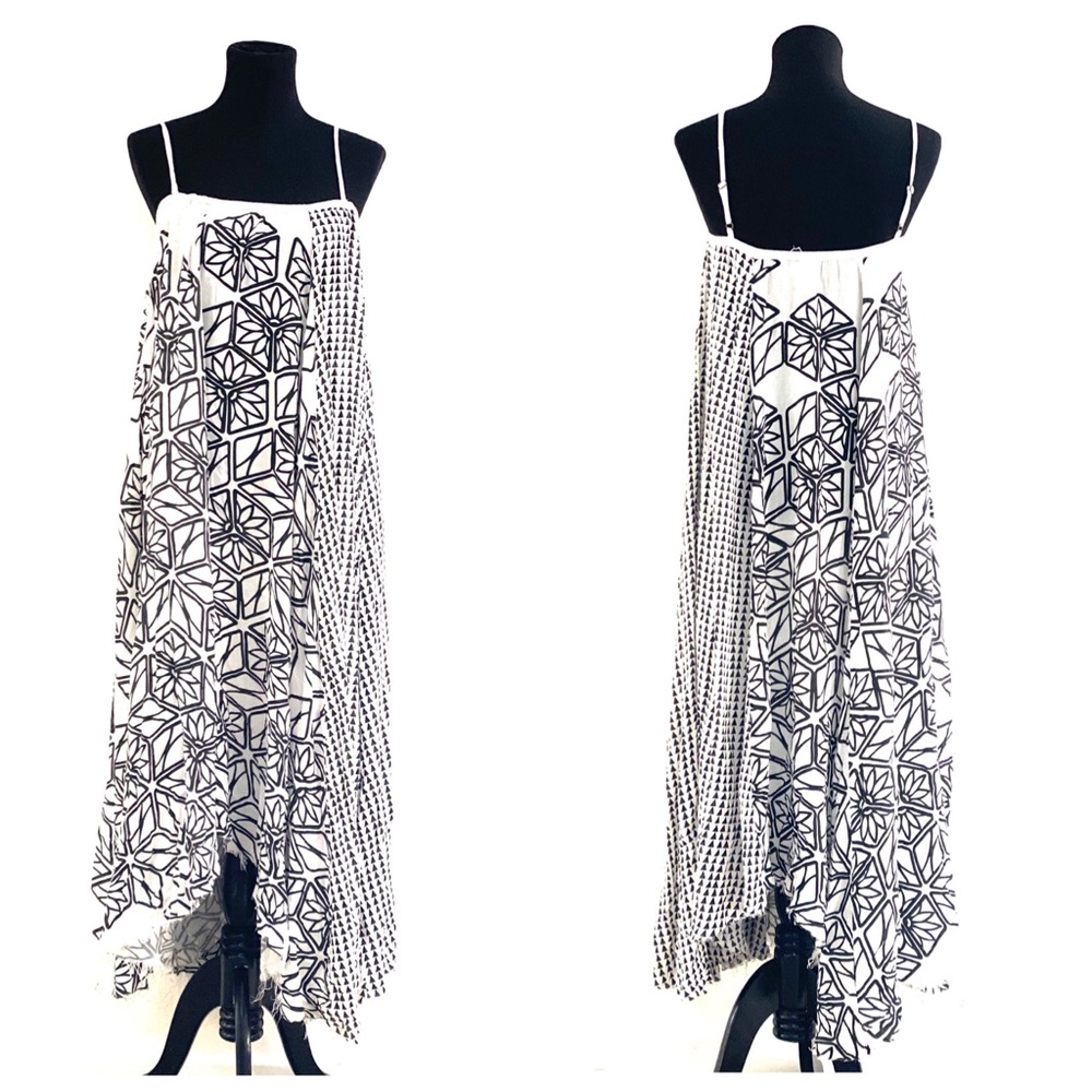 FP ONE Dress White Black Floral Geometric Size S/P